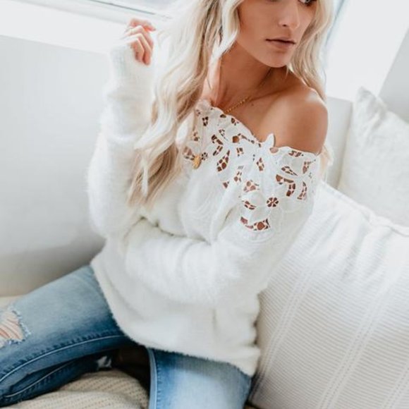 Vici Sweaters - SINCERELY YOURS SWEATER - WHITE